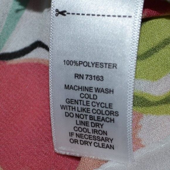 Spence Colorful Floral Print Artsy Vacation White Blouse Top - Picture 4 of 12